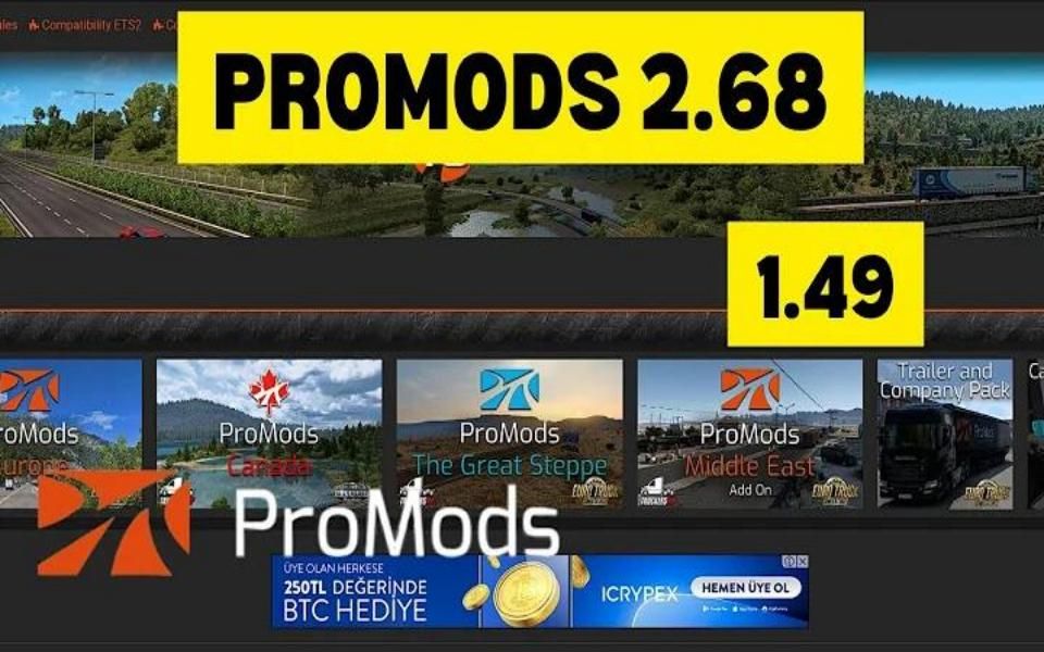 【欧卡2MOD】ProMods v2.68+中东 更新至欧洲卡车模拟2 1.49欧洲卡车模拟2