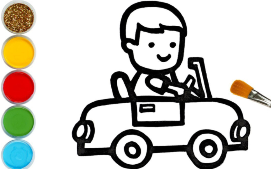 汽车简笔画 敞篷车 学画帅气小汽车 宝贝变身小王子