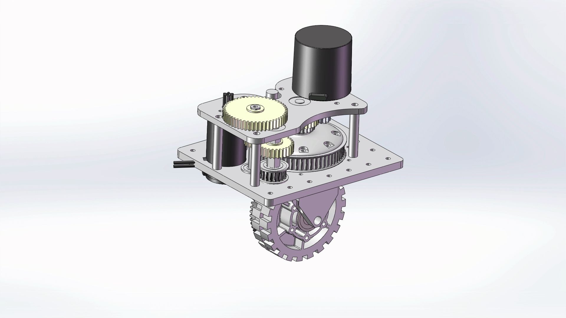 活動作品機械轉彎輪系統設計模型solidworks動畫