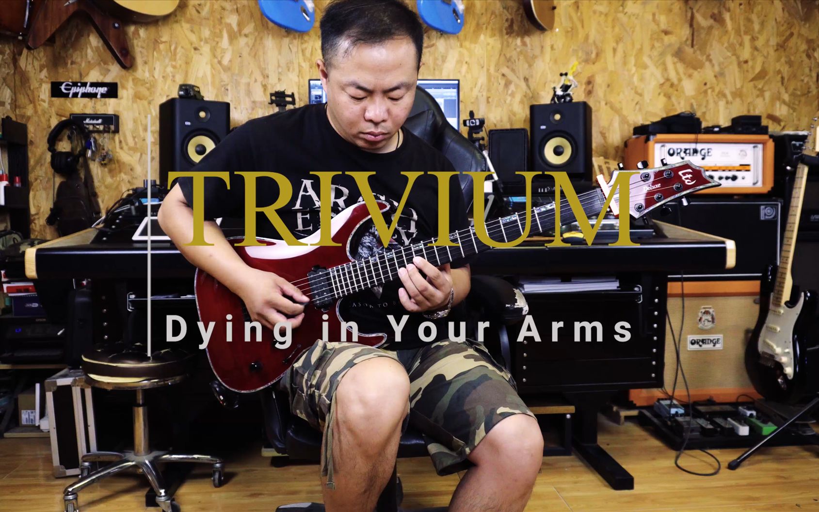 第六十二弹 三学科 Trivium 《Dying in Your Arms 》金属核 SOLO一分五十八秒处 【Guitar Cover】哔哩哔哩bilibili