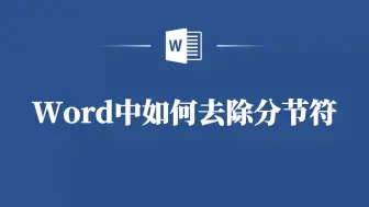 下载视频: Word中分节符不会删？这里有妙招！