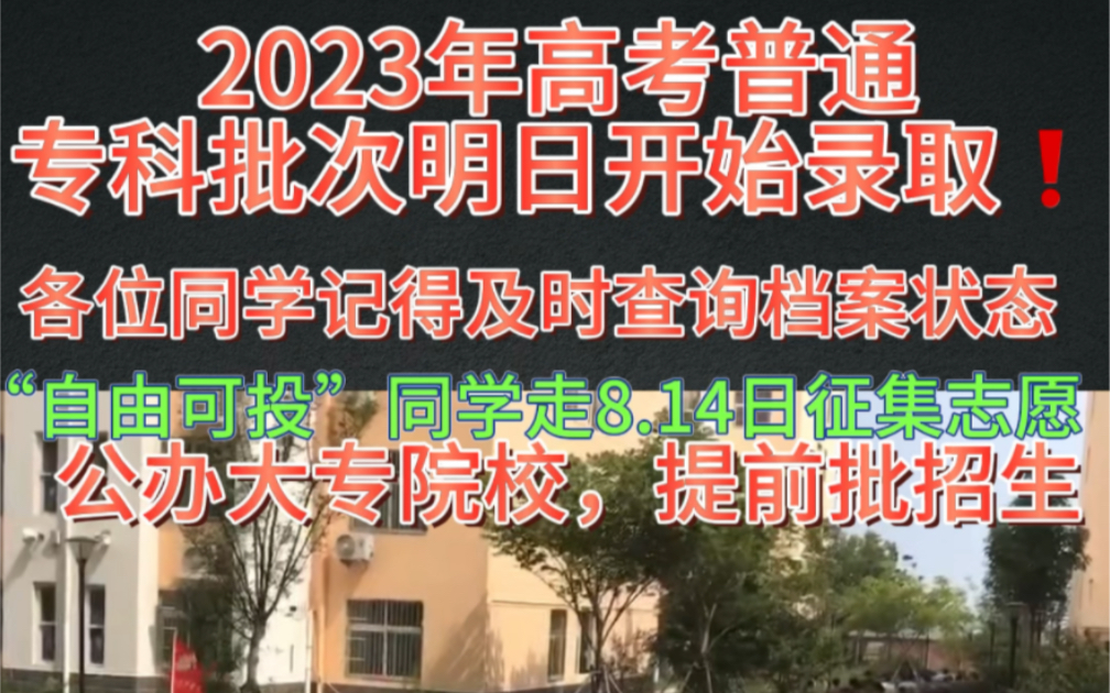 2023年高考专科批次普通类明日开始录取!!!低分也可上公办大专哔哩哔哩bilibili