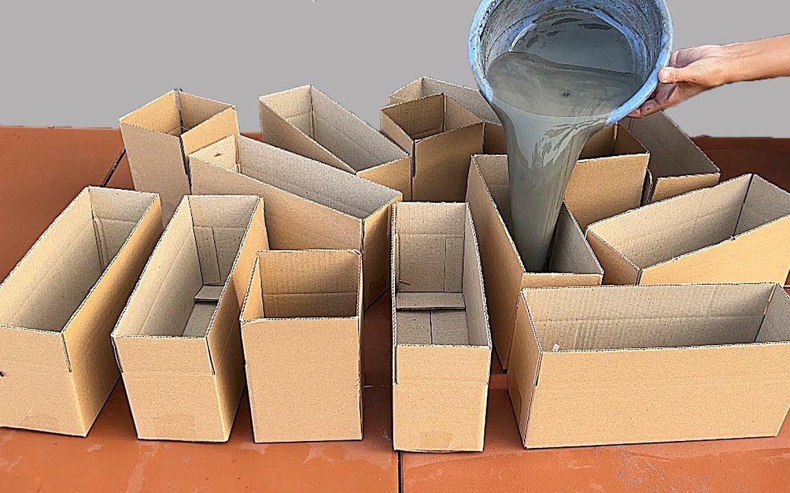 把纸箱灌满水泥,老公说我吃饱撑的,看到成品后老公傻了眼