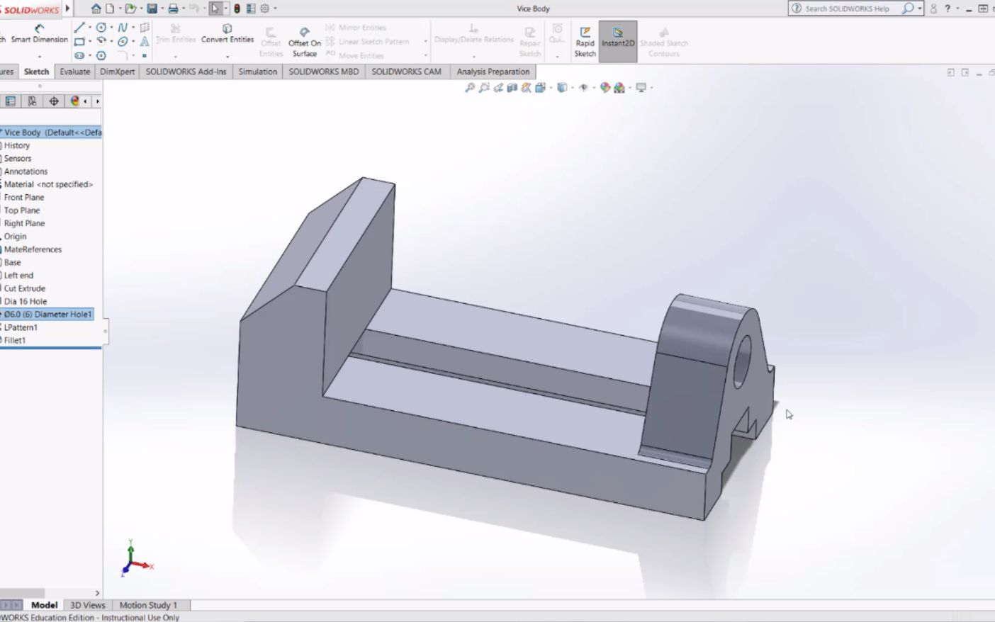 L171:台虎钳装配范例 之 钳身建模 | SolidWorks英文教学 | 建模哔哩哔哩bilibili