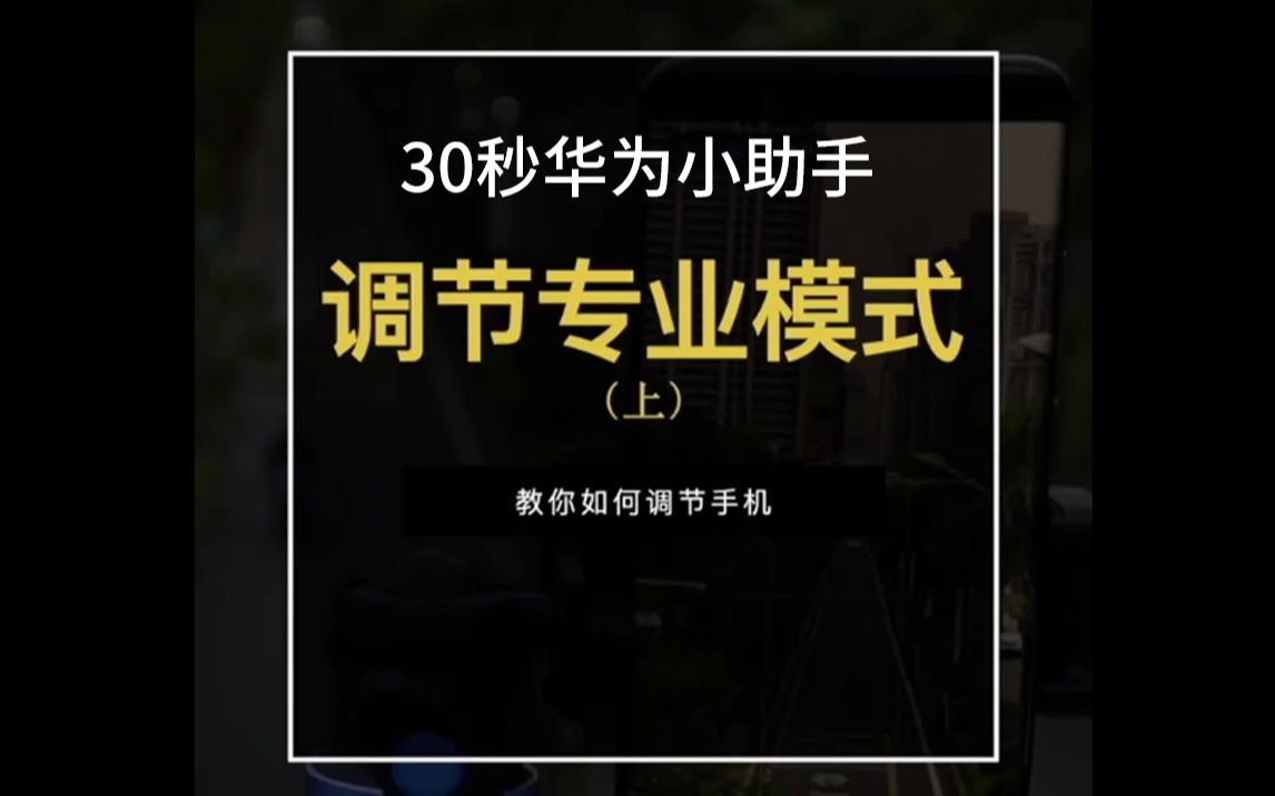 30秒华为小助手“调节专业模式”,教你如何调节手机!哔哩哔哩bilibili