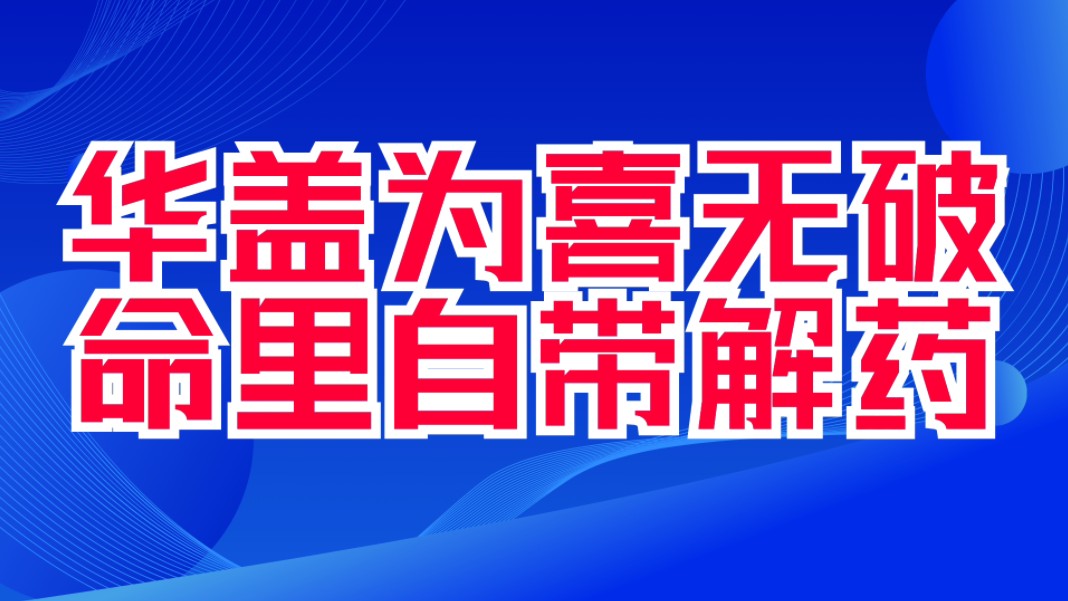 华盖为喜无破,命里自带解药.善慧咨询论华盖哔哩哔哩bilibili