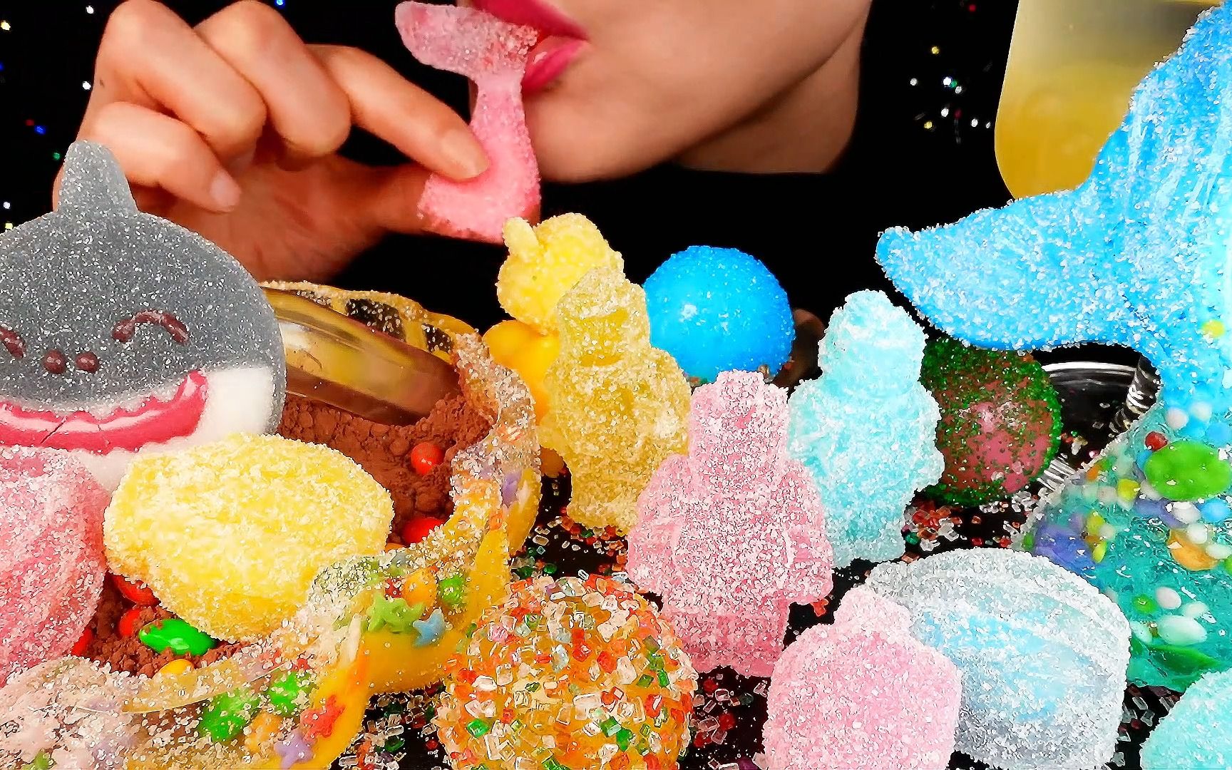 nunsaegi自制烟灰缸水晶果冻鲨鱼软糖软球软糖鱼尾软糖