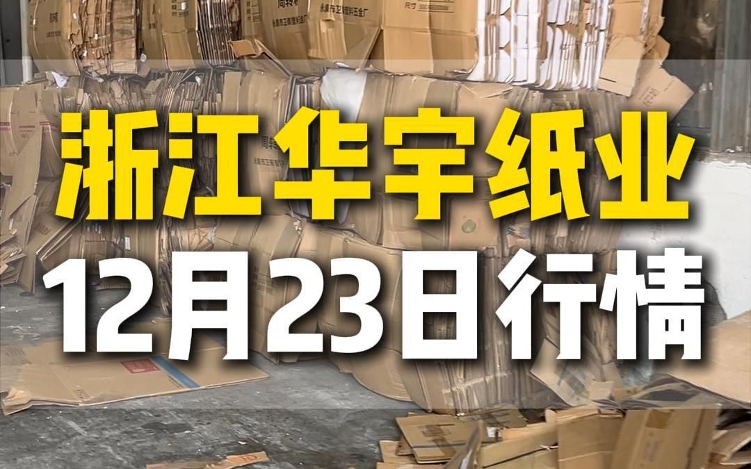 12月23日浙江绍兴华宇纸业今日行情参考哔哩哔哩bilibili