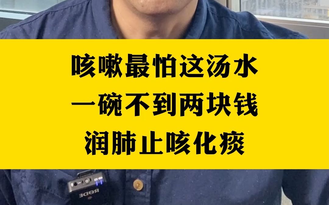 咳嗽最怕这汤水,一碗不到两块钱,润肺止咳化痰哔哩哔哩bilibili