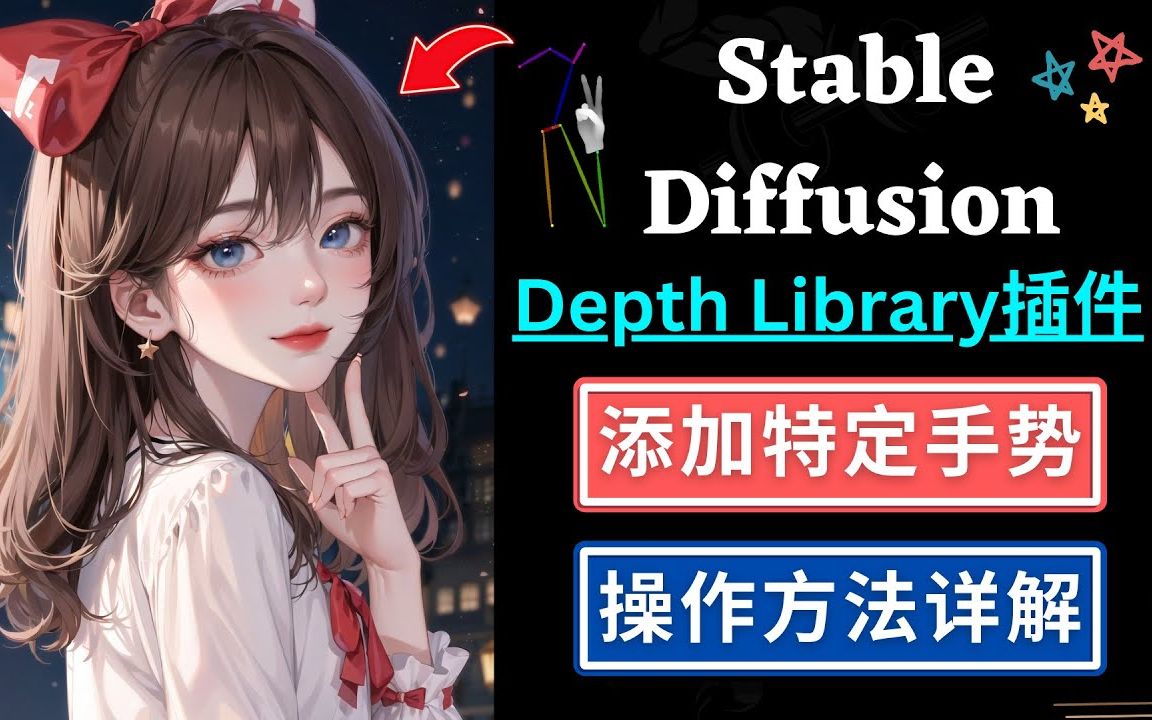 【AI绘画进阶教程】使用Depth Library插件,添加各种人物手势  AI绘图技巧,小薇Stable Diffusion教程哔哩哔哩bilibili