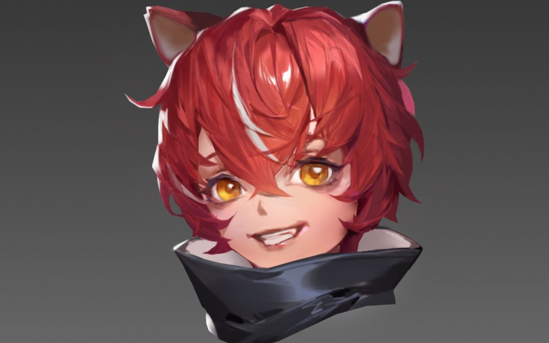 二次元厚涂q版头像加速演示带字幕讲解