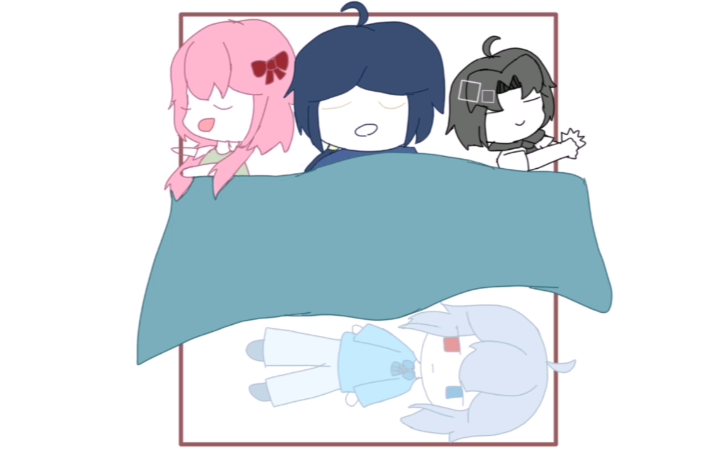 【leaf曲拟】四个草曲一张床 各位可以猜猜看那三个男的是谁,其中有两