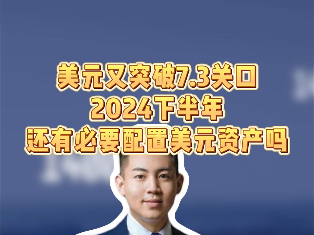 美元又突破7.3关口,2024下半年还有必要配置美金资产吗哔哩哔哩bilibili