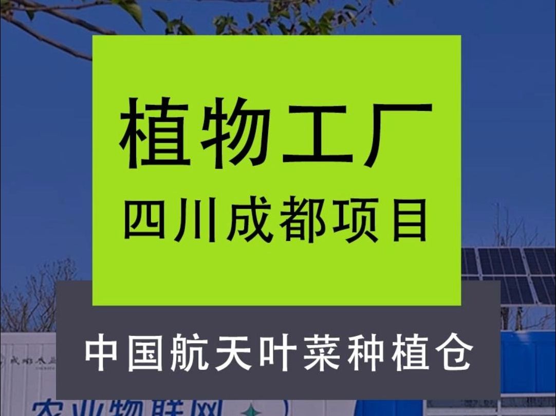 中国航天叶菜种植仓 四川成都植物工厂项目哔哩哔哩bilibili