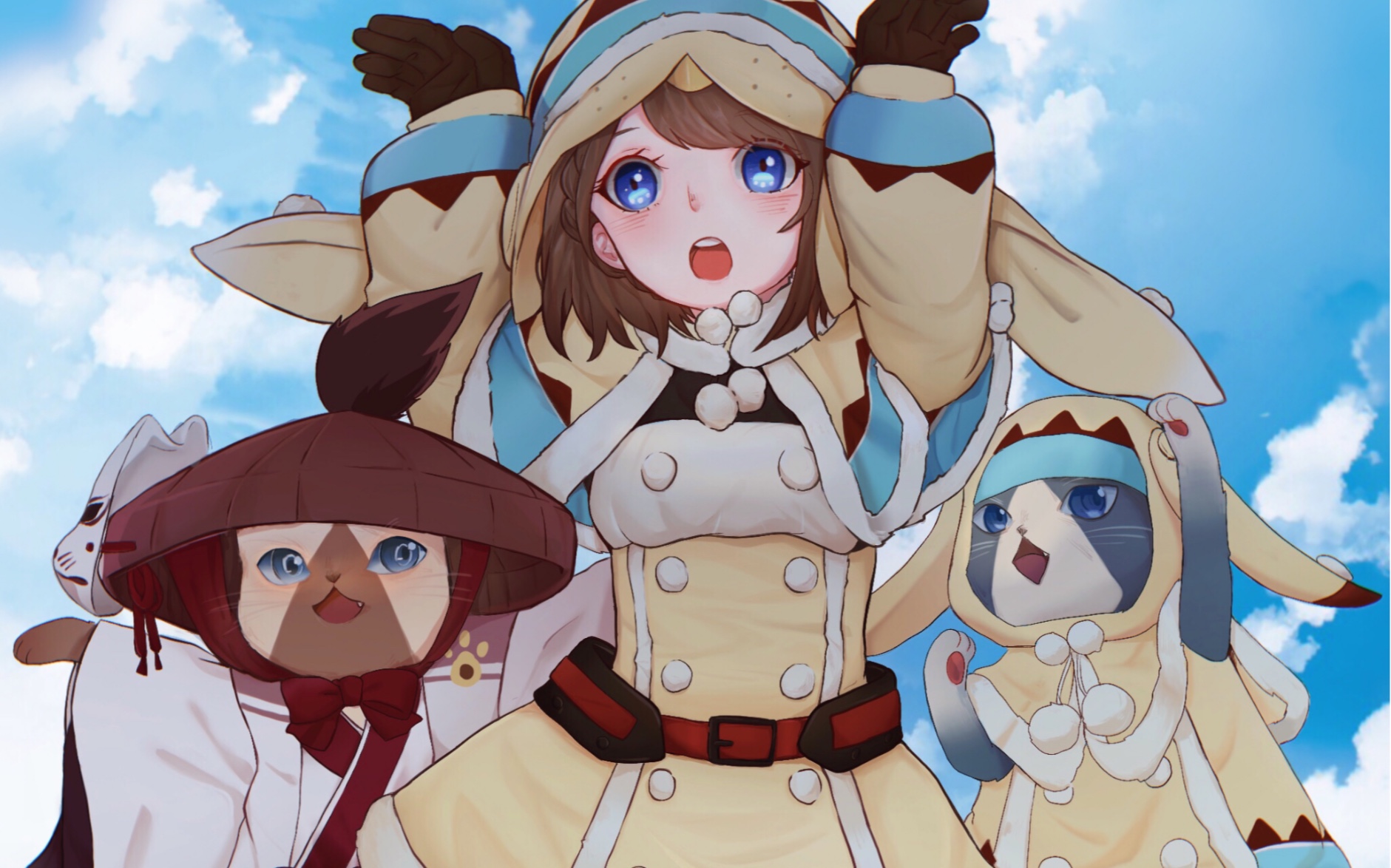 【mhxx】用ipad画白兔兽套装(兔耳朵超可爱