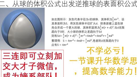 Jdcz 9分钟用初等方法推球的表面积公式 顺手牵一下球的体积公式 哔哩哔哩 Jdcz 9分钟用初等方法推球的表面积公式 顺手牵一下球的体积公式 哔哩哔哩