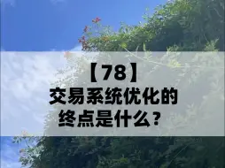 Download Video: 交易系统优化的终点是什么？