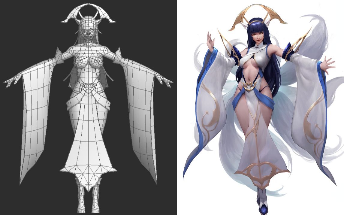 3dmax建模从裸模开始女性角色低模建模教程