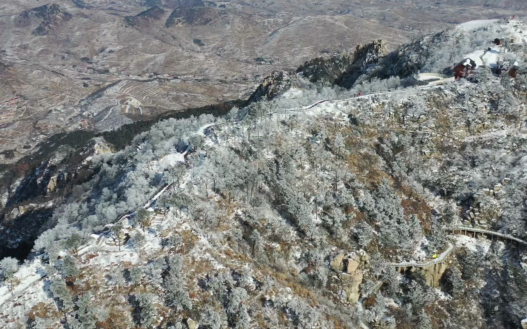 [图]“忽如一夜春风来，千树万树梨花开“天蒙山的冰雪雾凇独具魅力，远远望去宛如童话世界。#冬天该有的样子 #雪