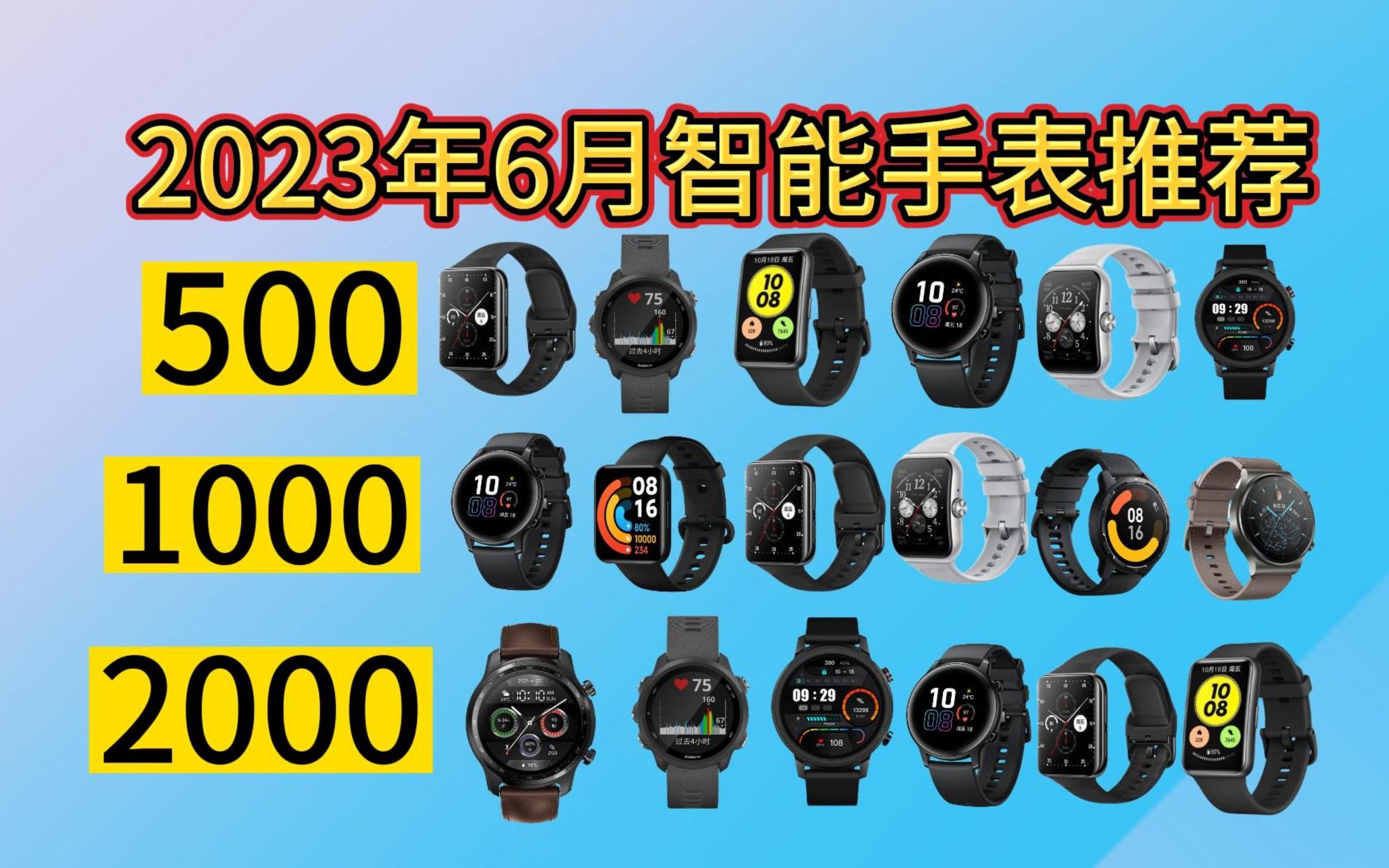 2023年6月份值得购买的高性价比运动手表、智能手表推荐!哔哩哔哩bilibili