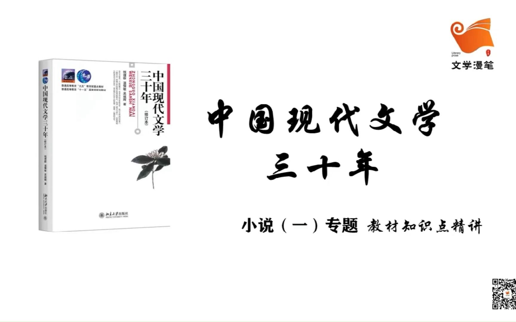 文学考研|《中国现代文学三十年》考点精讲 小说(一)第三讲哔哩哔哩bilibili