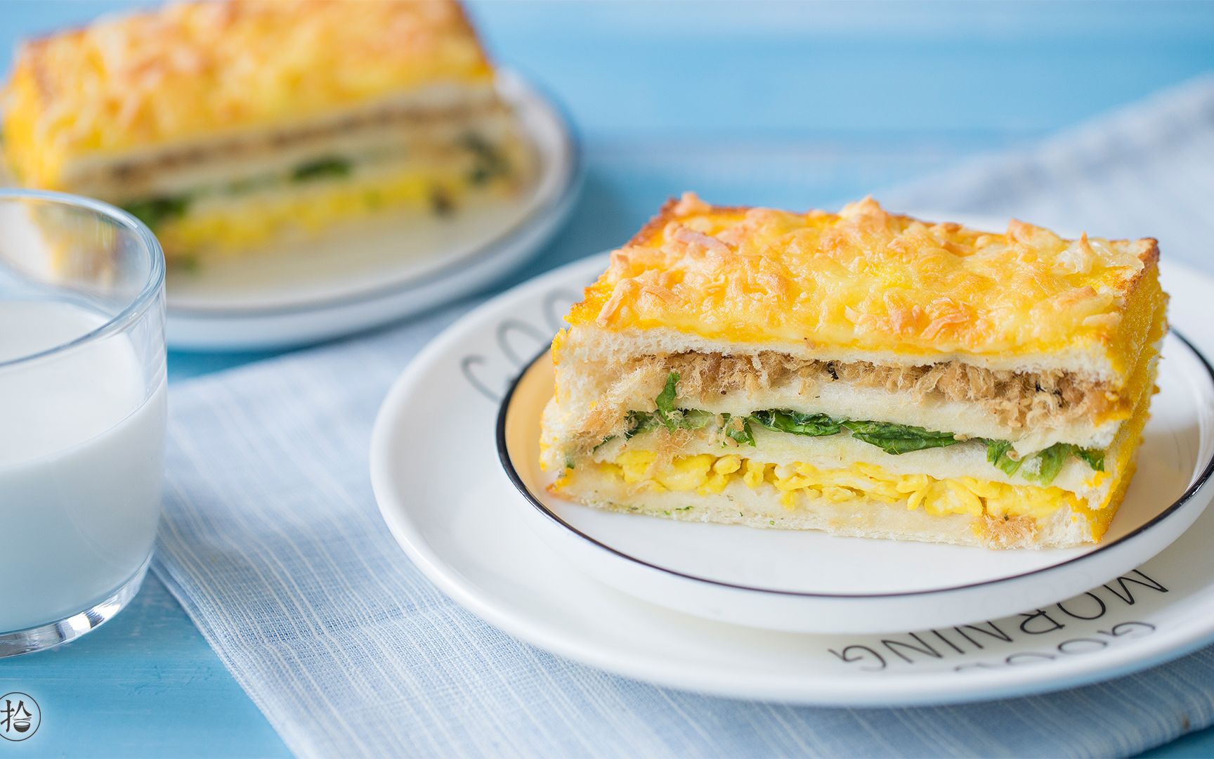 黄金肉松三明治早餐就该营养丰富又全面多层次的丰盛口感给家人大满足