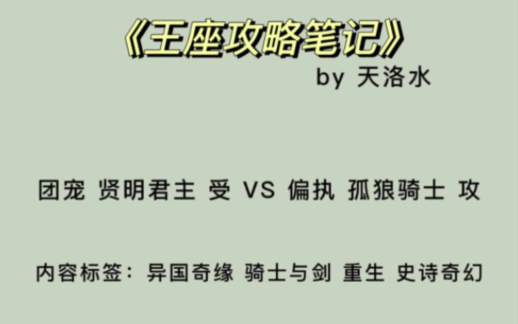 【原耽推文】《王座攻略笔记》by天洛水 史诗奇幻 5星推荐!哔哩哔哩bilibili