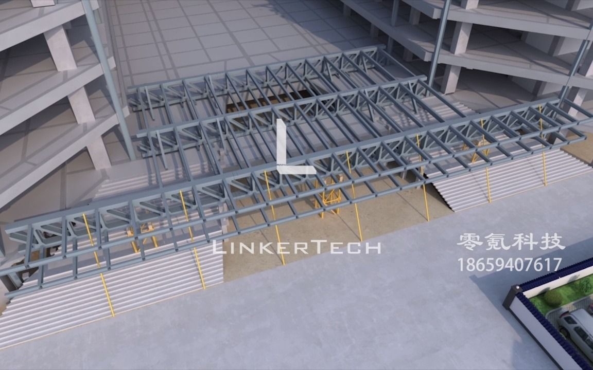 [图]浙江省中医药研究院园区钢结构吊装方案演示 | 零氪_建筑工程动画专业服务商