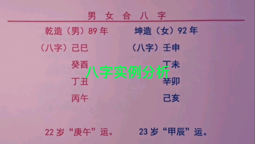 八字命理:乾坤男女合八字.哔哩哔哩bilibili