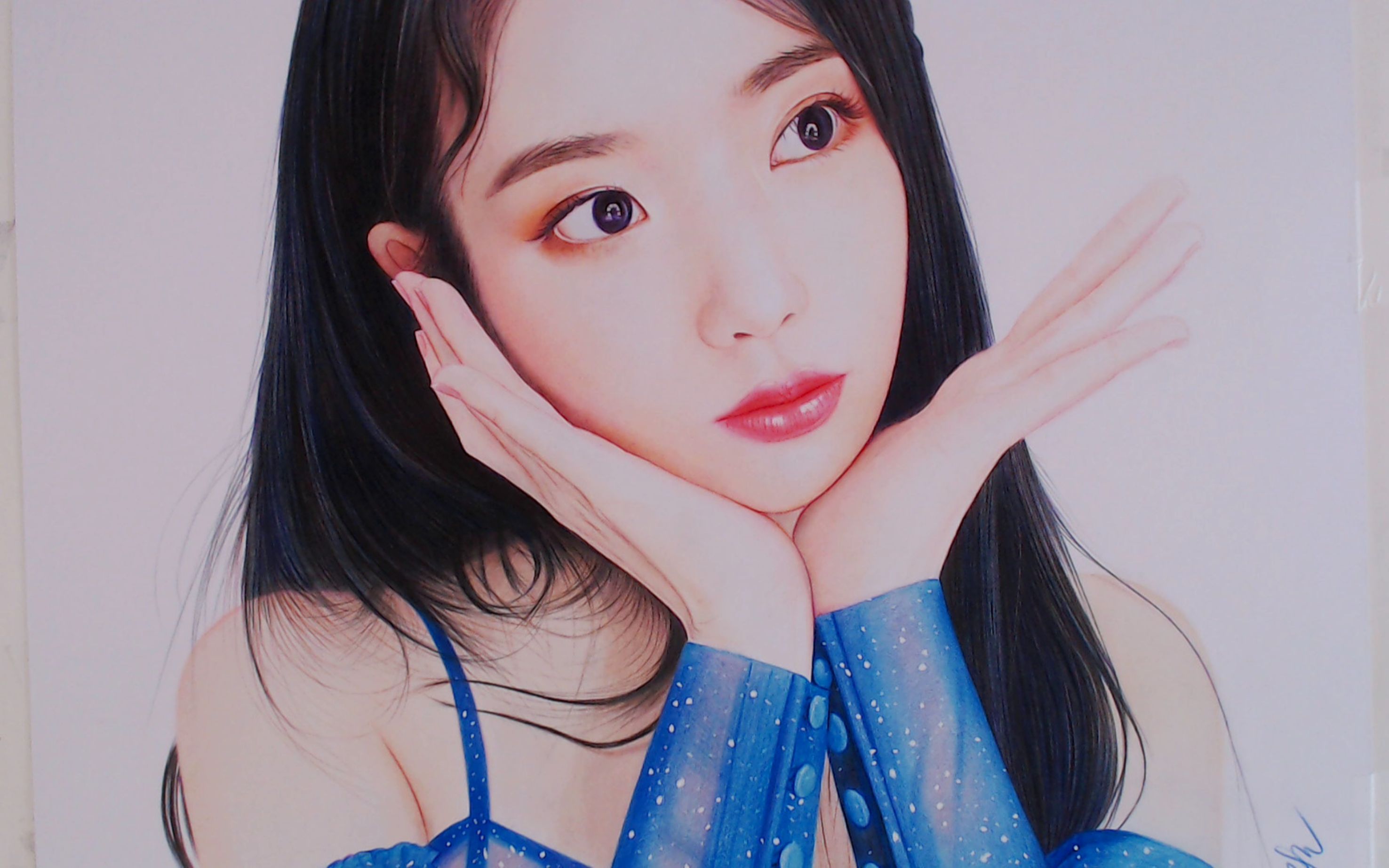 iu 李智恩 彩色铅笔 绘画 2020_哔哩哔哩 (゜-゜)つロ 干杯~-bilibili
