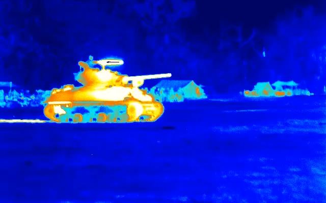 热像仪拍摄的m4a1(76) 谢尔曼中型坦克