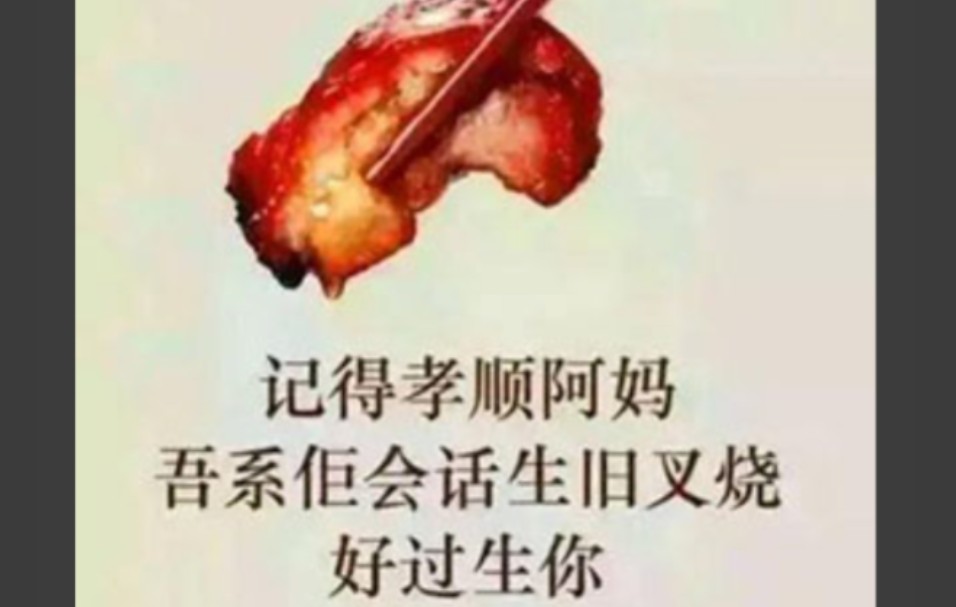 来看电影中经典的那句"生块叉烧好过生你",记得孝顺阿妈.