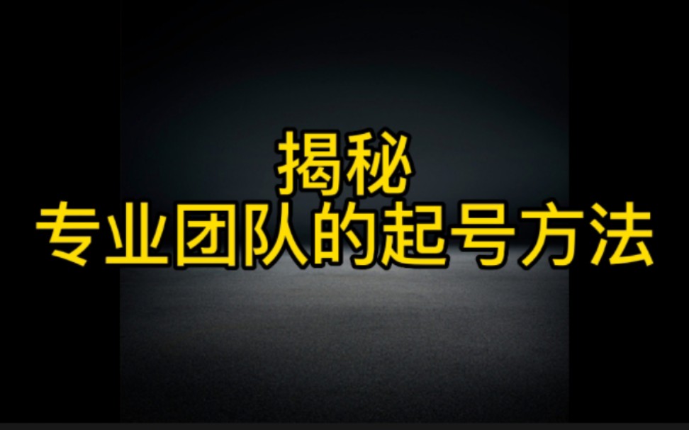 揭秘专业团队抖音起号的方法,学会这个没有做不起来的账号,想在抖音赚钱的必看哔哩哔哩bilibili