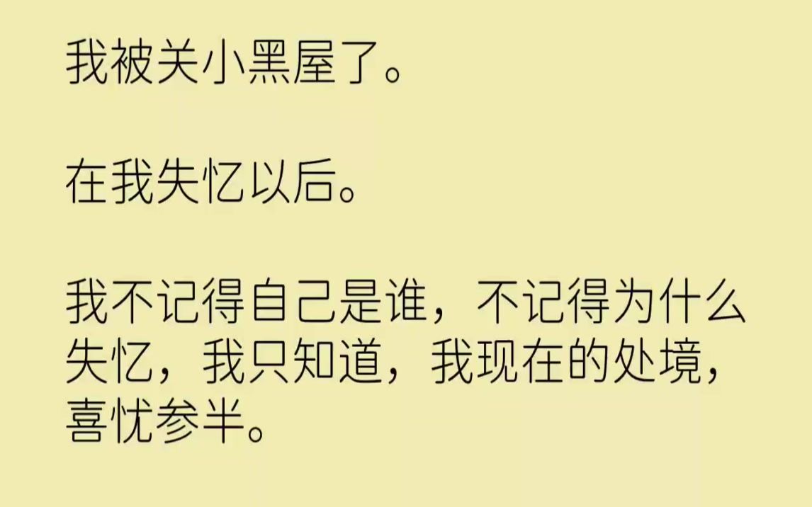 [图]【完结文】我被关小黑屋了。在我失忆以后。我不记得自己是谁，不记得为什么失忆，我只...