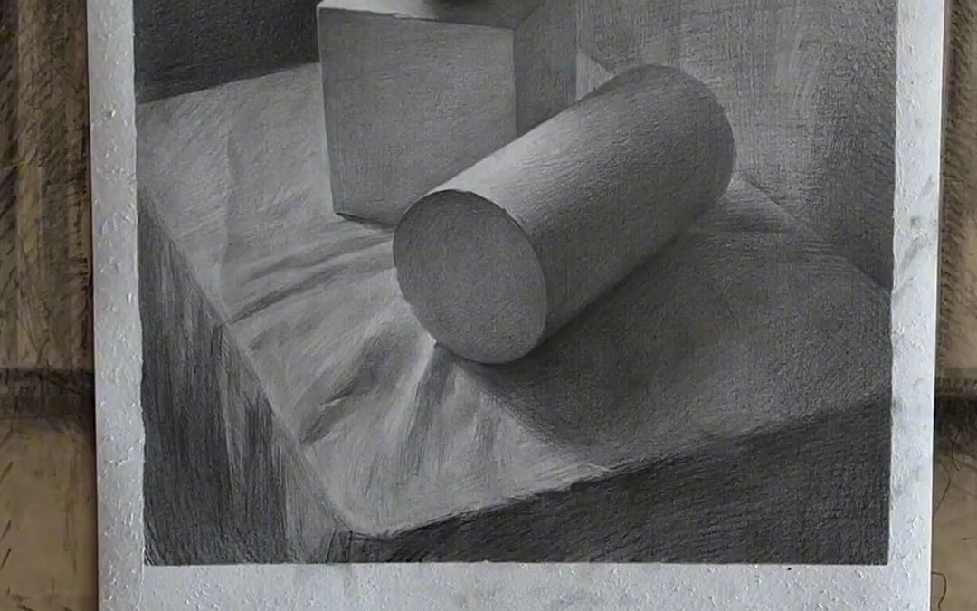 逆光的石膏素描速写画画美术