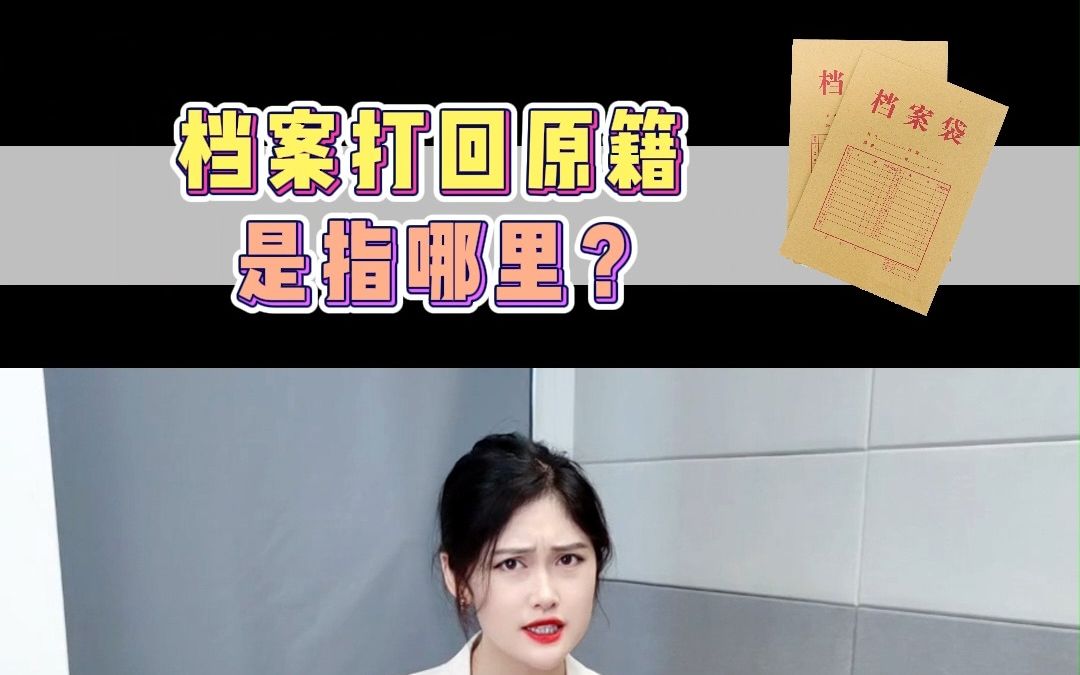 科普:档案打回原籍是指哪里?哔哩哔哩bilibili