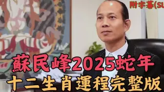 苏民峰师傅2025蛇年运程完整版