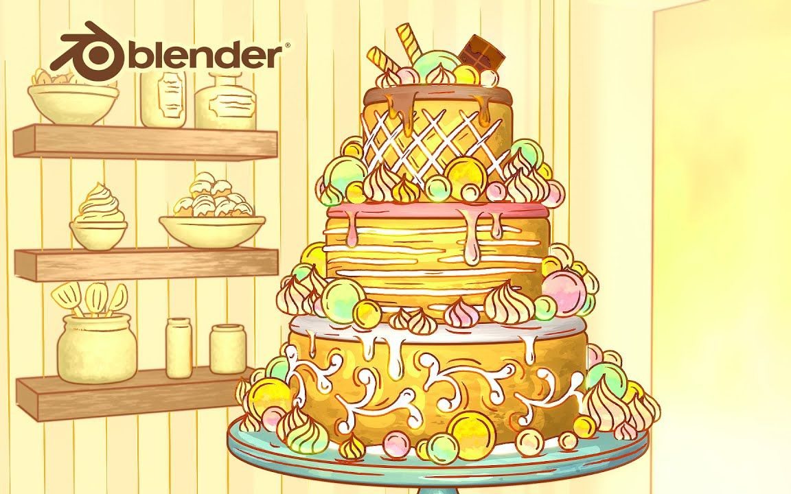 【Blender 3.0】人工翻译 使用Grease Pencil创建一个风格化蛋糕哔哩哔哩bilibili