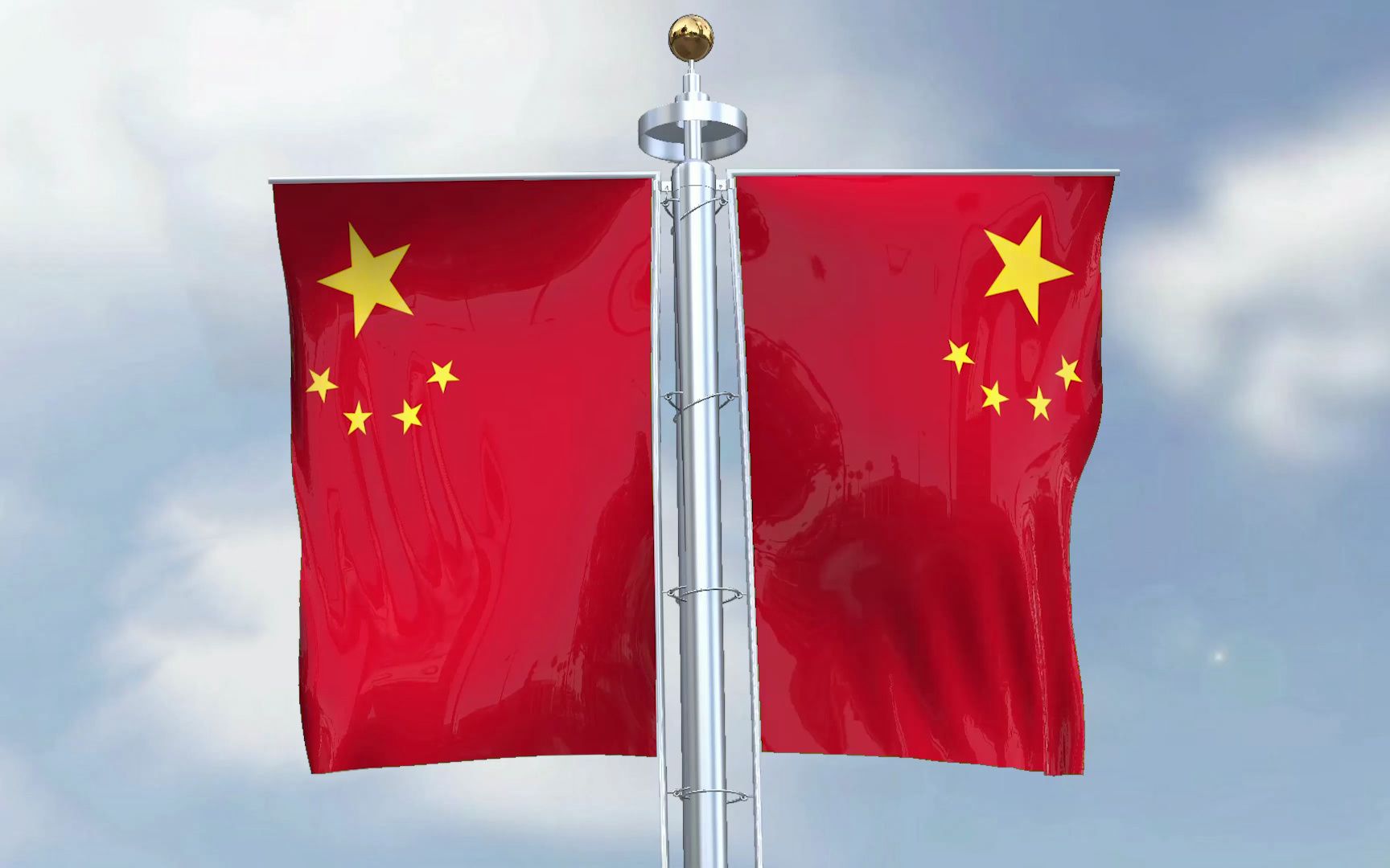 国旗竖挂示例:中国