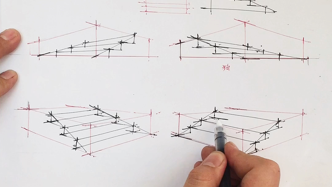 建筑设计手绘两点透视的台阶哔哩哔哩bilibili