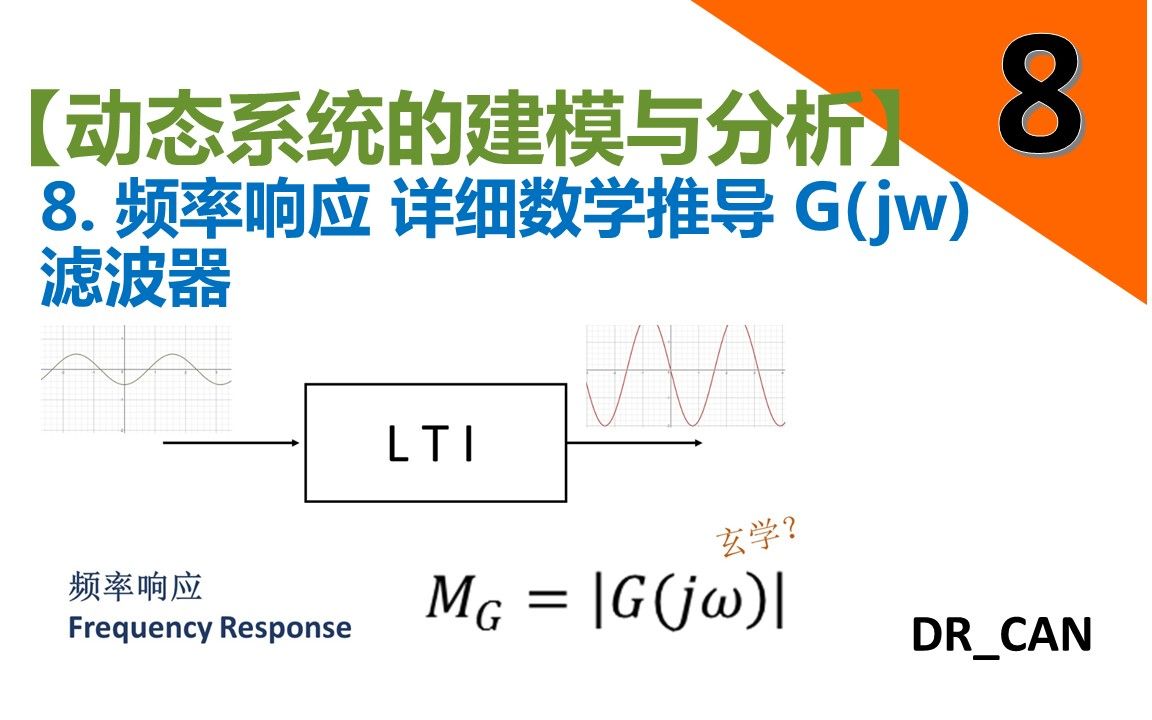 【动态系统的建模与分析】8频率响应详细数学推导 G(jw)滤波器哔哩哔哩bilibili