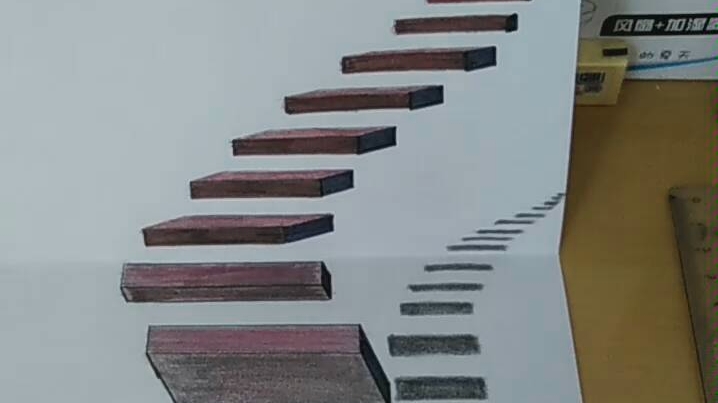 悬浮楼梯立体画展示