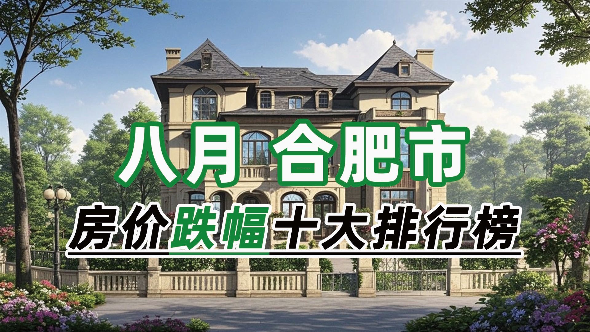 2024年8月合肥市房价跌幅十大排行榜:丽景国际环比下跌36.22%哔哩哔哩bilibili