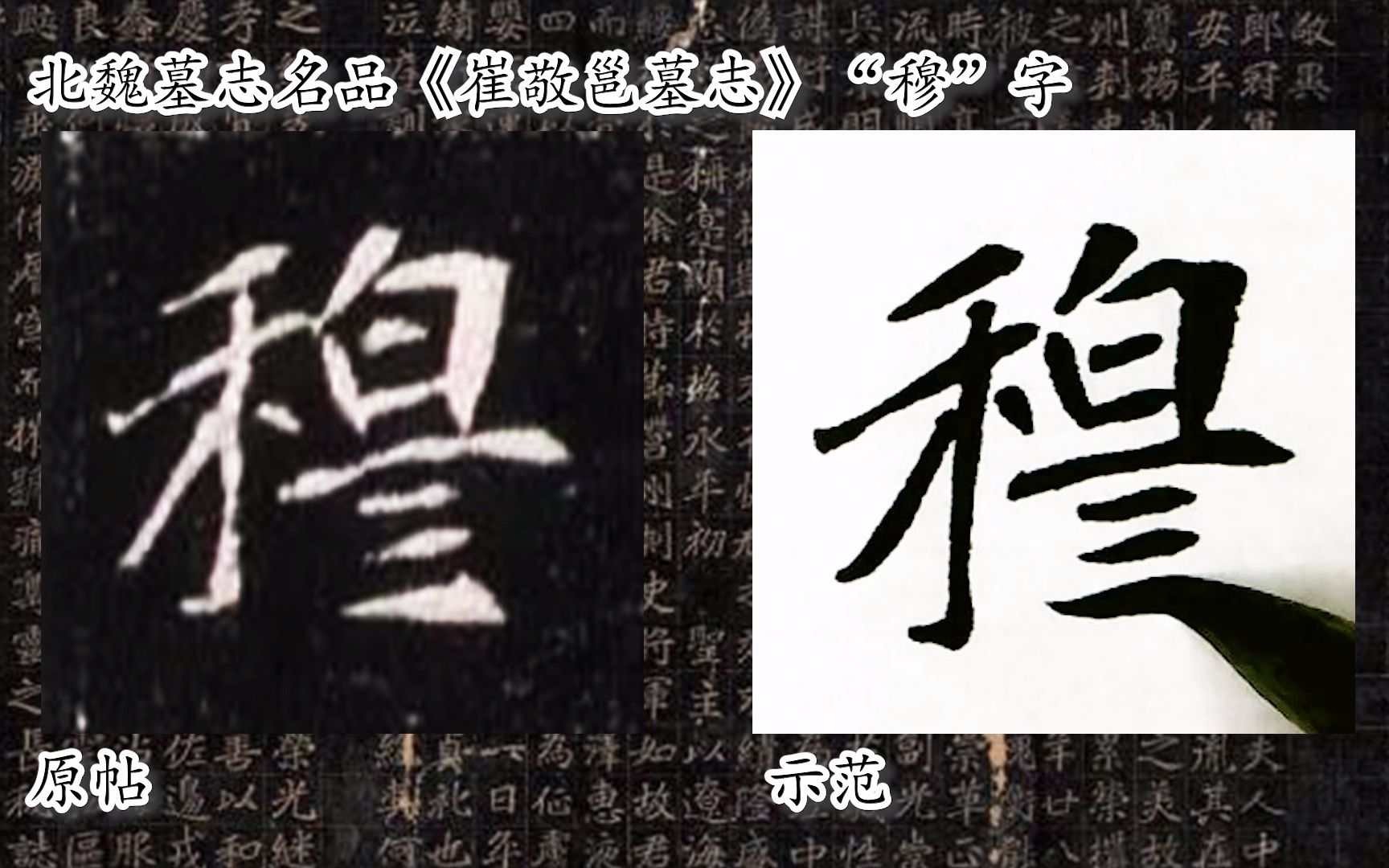 [图]【每日一字】书法系列，周东芬临北魏墓志《崔敬邕墓志》“穆”字