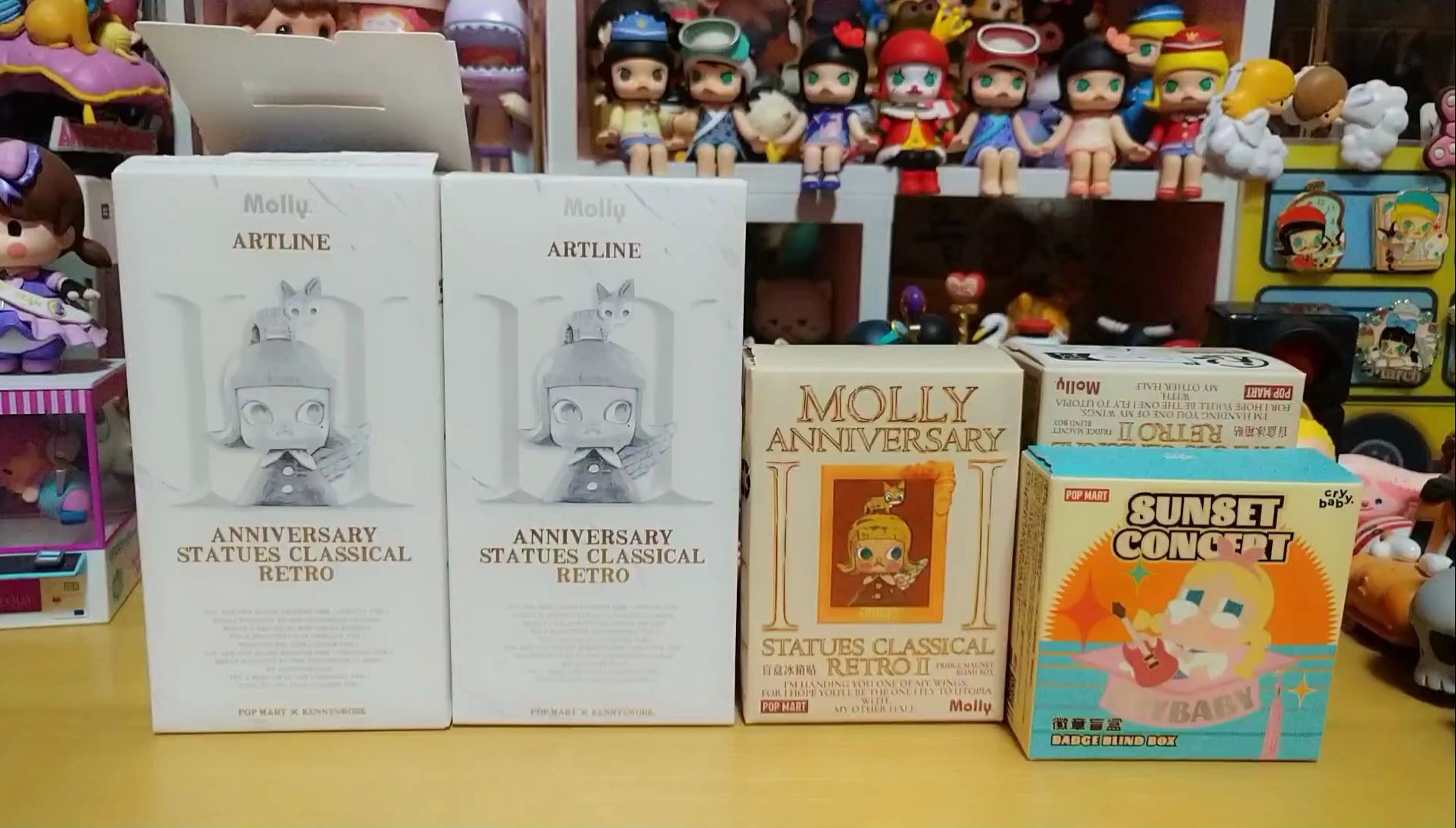 一个不太新的泡泡玛特小合集(molly周年雕塑回归二代/冰箱贴,crybaby