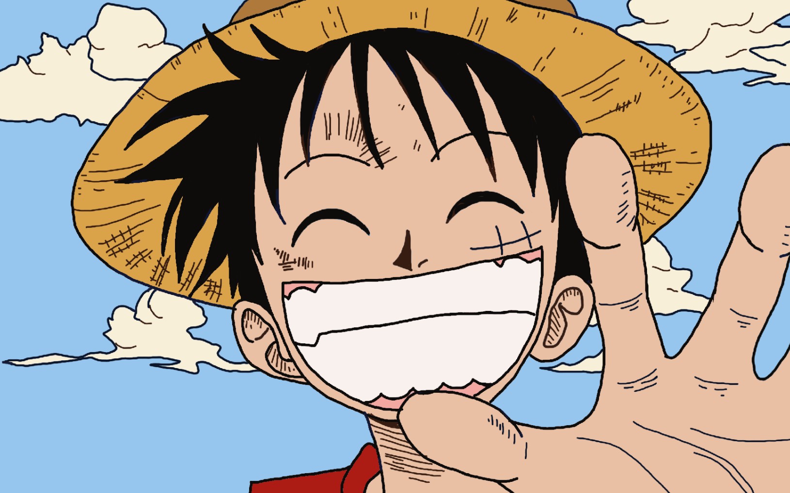 【sketchbook画路飞】绘画过程/海贼王路飞:我是要成为海贼王的男人!/