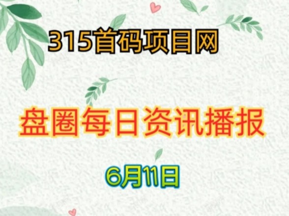 2024年6月11日首码资讯:潘达日记、车永恒、艾乐世界、黔能丰收、云籍、云山商城、凌云纪、GMC、品创数娱、Bnchnt等项目哔哩哔哩bilibili