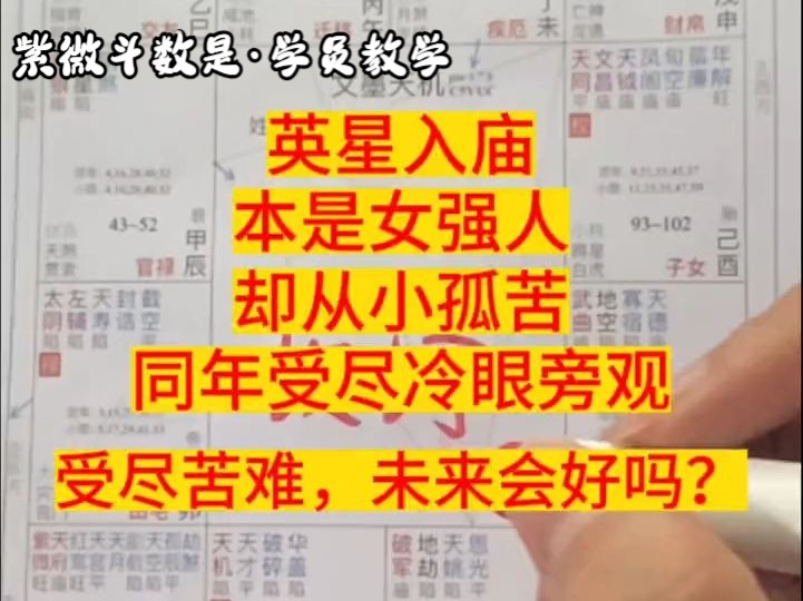 英星入庙,童年最坎坷盘: 紫微斗数实战学员命盘教学哔哩哔哩bilibili