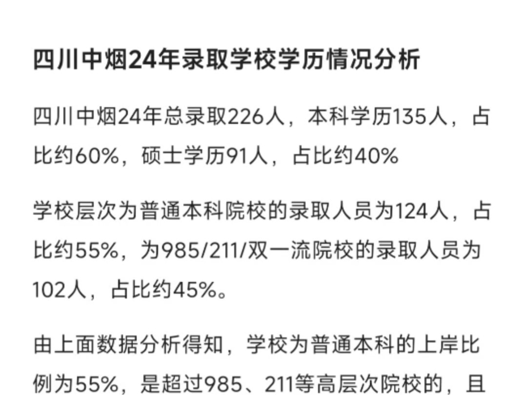 24年四川中烟录取学历学校分析哔哩哔哩bilibili