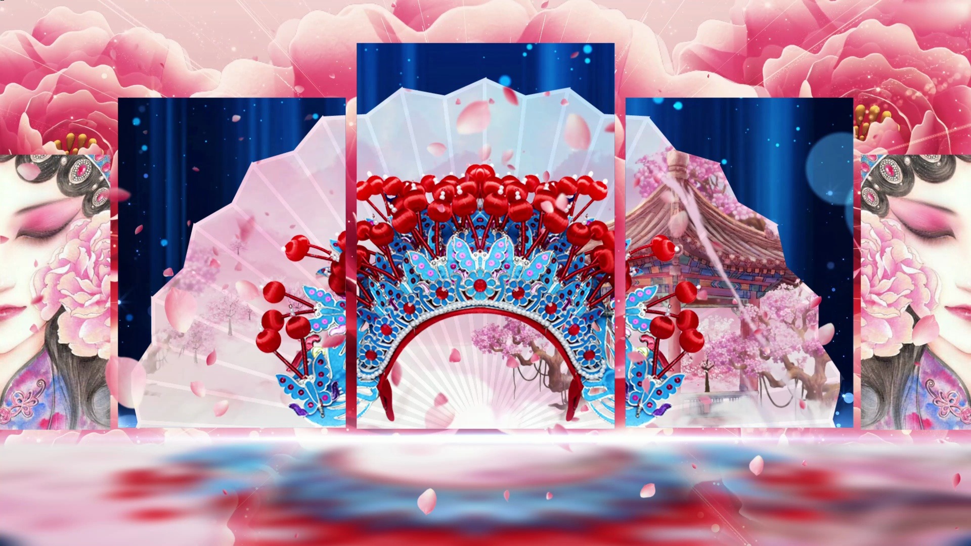 中国风小品相声舞台led背景视频